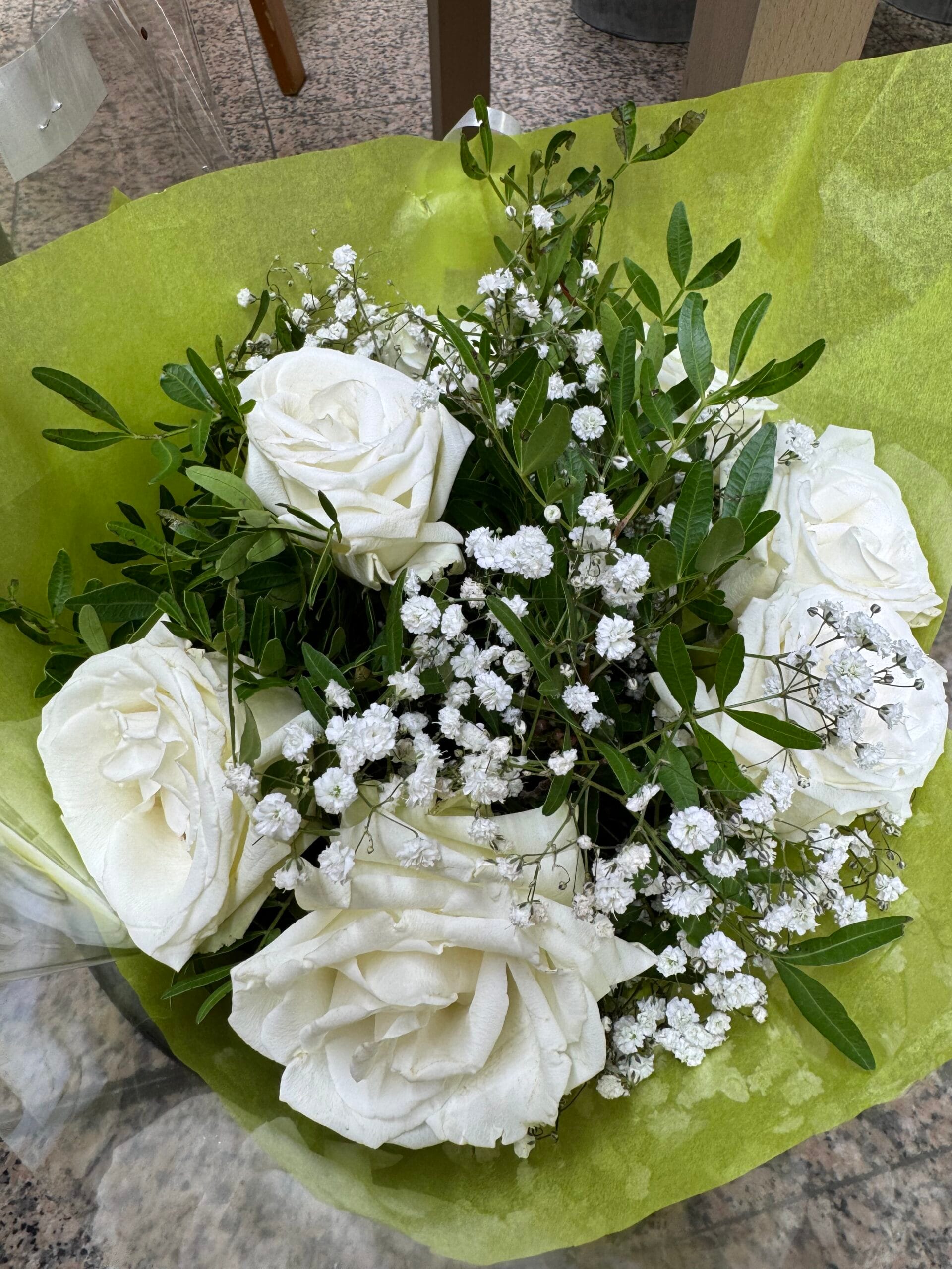bouquet de fleurs blanches 21160